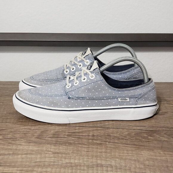 Vans Shoes - Vans Chambray Women's Casual Shoes Size 8.5 Blue/Polka Dot